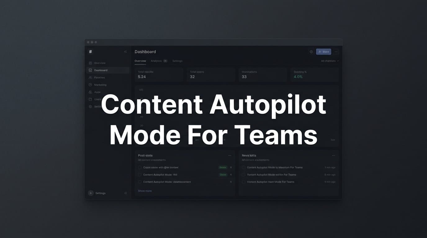 Featured image for: Content Autopilot Mode for Teams: How AI-Driven Publishing Changes the Way You Scale