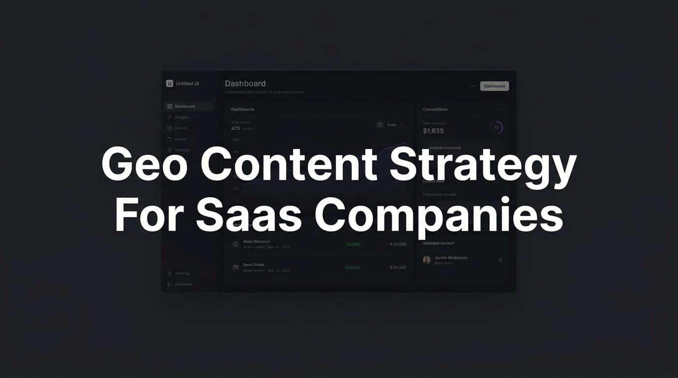 Featured image for How to Build a GEO Content Strategy for SaaS Companies: Step-by-Step Guide